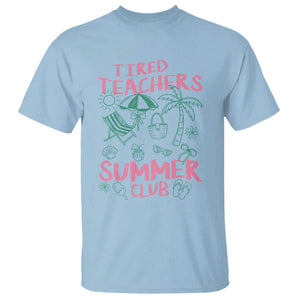 Tired Teachers Summer Club T Shirt Funny Retro Teacher Summer Vacation