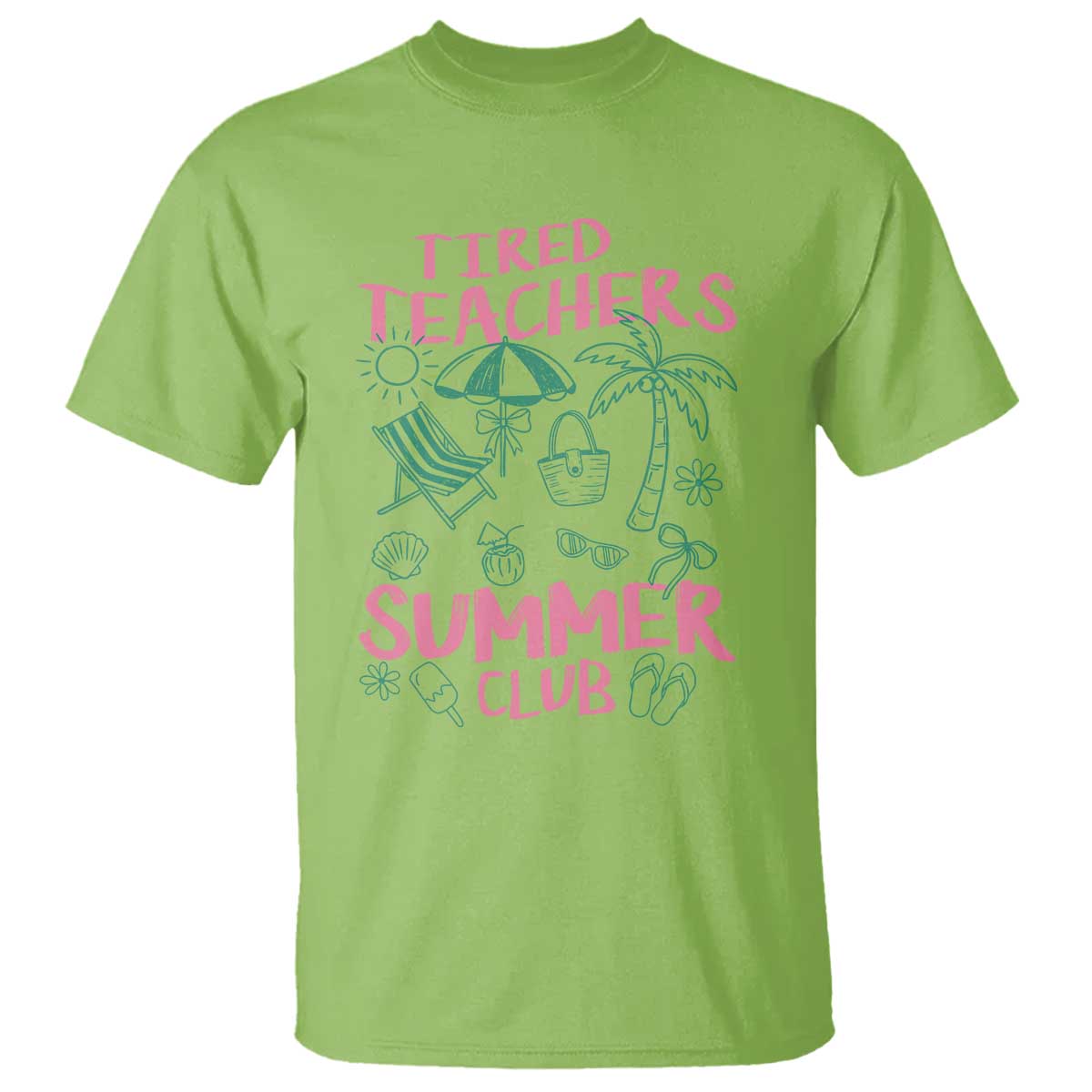 Tired Teachers Summer Club T Shirt Funny Retro Teacher Summer Vacation