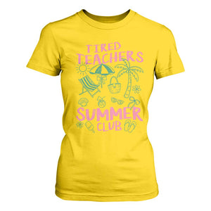 Tired Teachers Summer Club T Shirt For Women Funny Retro Teacher Summer Vacation