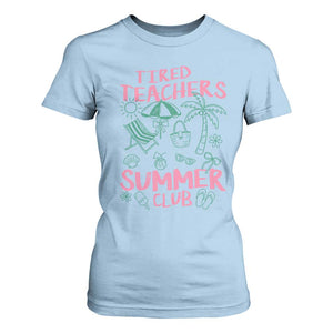 Tired Teachers Summer Club T Shirt For Women Funny Retro Teacher Summer Vacation