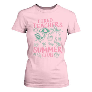 Tired Teachers Summer Club T Shirt For Women Funny Retro Teacher Summer Vacation