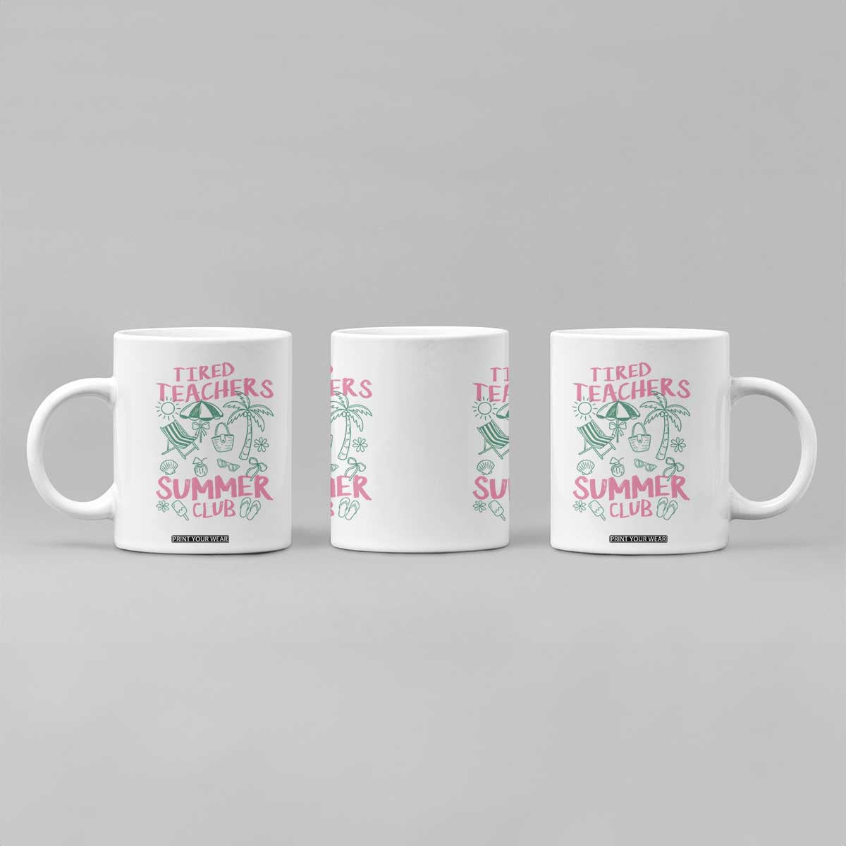 Tired Teachers Summer Club Coffee Mug Funny Retro Teacher Summer Vacation