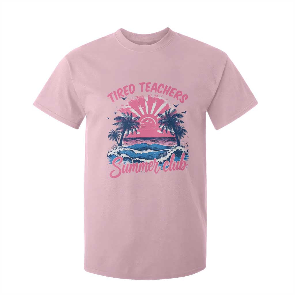 Tired Teachers Summer Club T Shirt For Kid Retro Mama Summer Beach Vacation Gift
