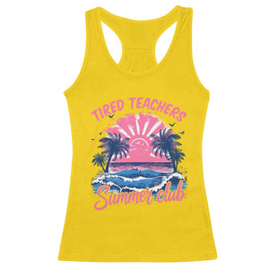 Tired Teachers Summer Club Racerback Tank Top Retro Mama Summer Beach Vacation Gift