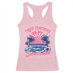 Tired Teachers Summer Club Racerback Tank Top Retro Mama Summer Beach Vacation Gift