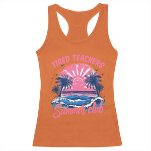 Tired Teachers Summer Club Racerback Tank Top Retro Mama Summer Beach Vacation Gift