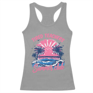 Tired Teachers Summer Club Racerback Tank Top Retro Mama Summer Beach Vacation Gift