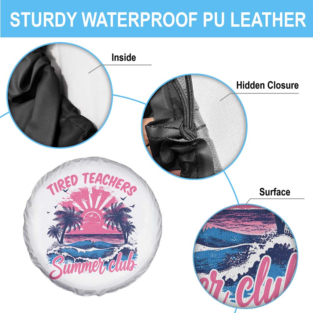 Tired Teachers Summer Club Spare Tire Cover Retro Mama Summer Beach Vacation Gift