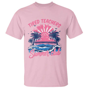Tired Teachers Summer Club T Shirt Retro Mama Summer Beach Vacation Gift TS10 Light Pink Print Your Wear