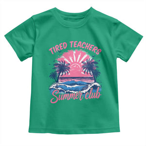 Tired Teachers Summer Club Toddler T Shirt Retro Mama Summer Beach Vacation Gift