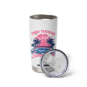 Tired Teachers Summer Club Tumbler Cup Retro Mama Summer Beach Vacation Gift