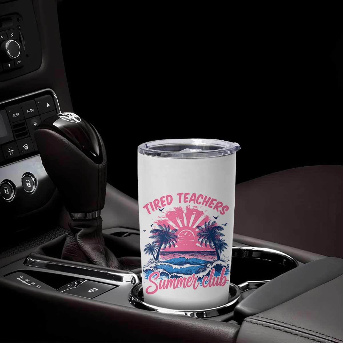 Tired Teachers Summer Club Tumbler Cup Retro Mama Summer Beach Vacation Gift