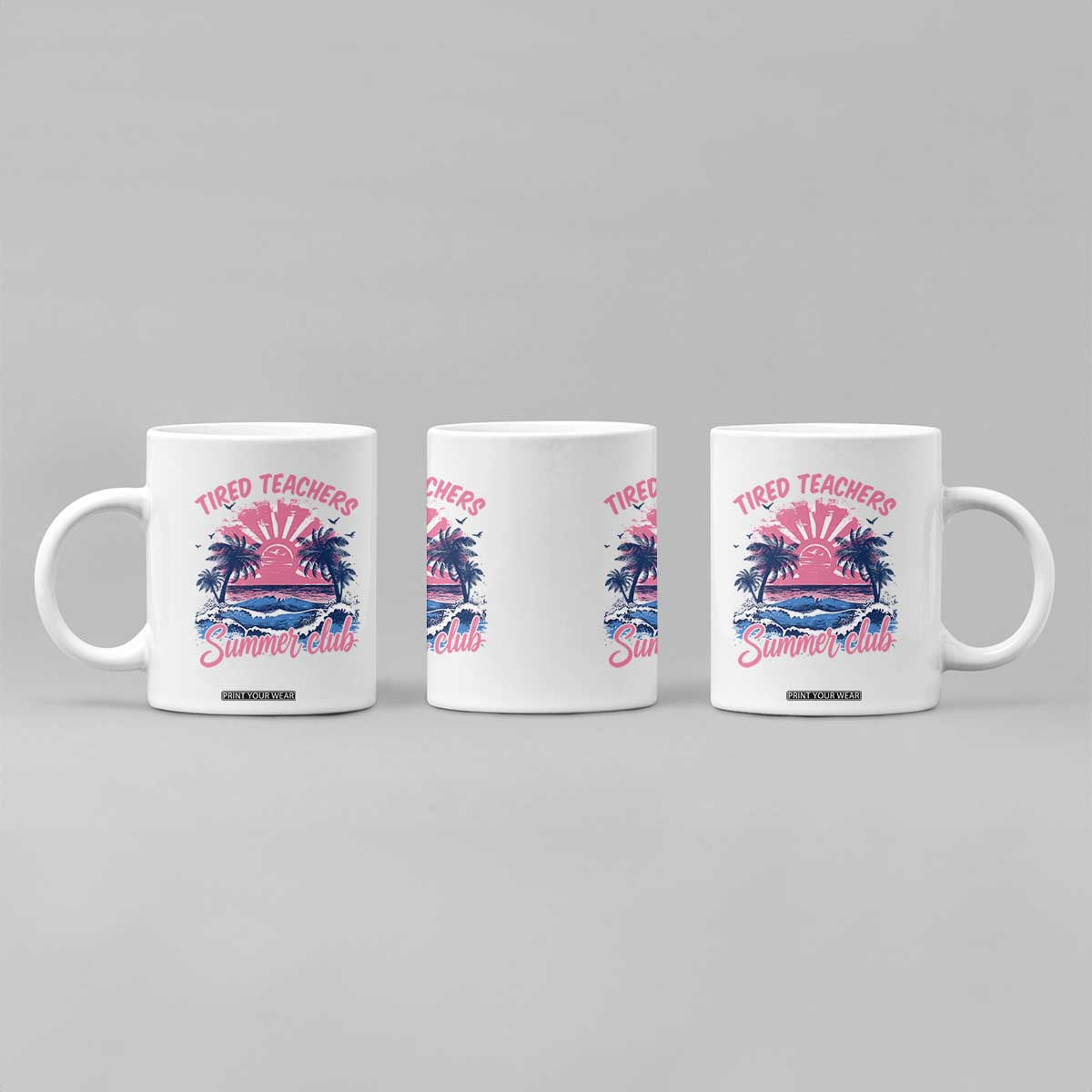 Tired Teachers Summer Club Coffee Mug Retro Mama Summer Beach Vacation Gift