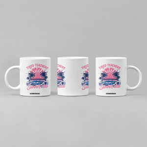 Tired Teachers Summer Club Coffee Mug Retro Mama Summer Beach Vacation Gift