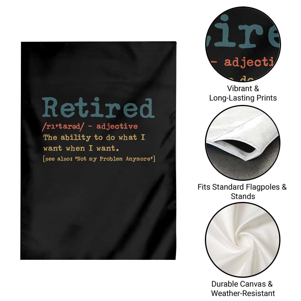 Funny Retirement Party Garden Flag Retired Definition Funny Retirement Gag TS10 Print Your Wear