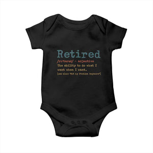 Funny Retirement Party Baby Onesie Retired Definition Funny Retirement Gag TS10 Black Print Your Wear