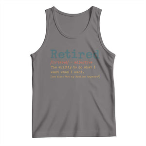 Funny Retirement Party Tank Top Retired Definition Funny Retirement Gag TS10 Deep Heather Print Your Wear