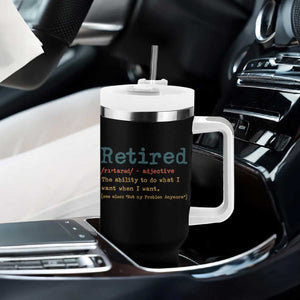 Funny Retirement Party Tumbler With Handle Retired Definition Funny Retirement Gag TS10 Print Your Wear