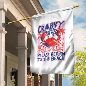 Summer Vacation Garden Flag If Crabby Return To Beach Retro Graphic