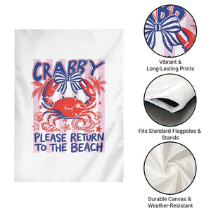 Summer Vacation Garden Flag If Crabby Return To Beach Retro Graphic