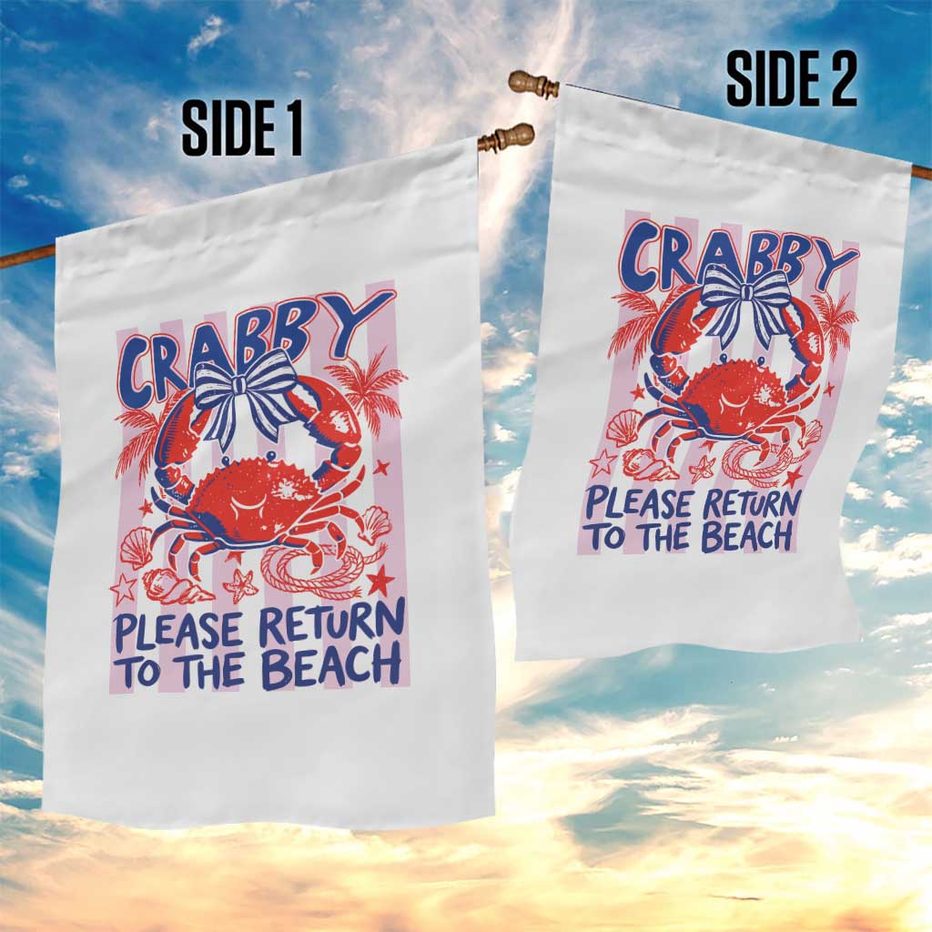 Summer Vacation Garden Flag If Crabby Return To Beach Retro Graphic