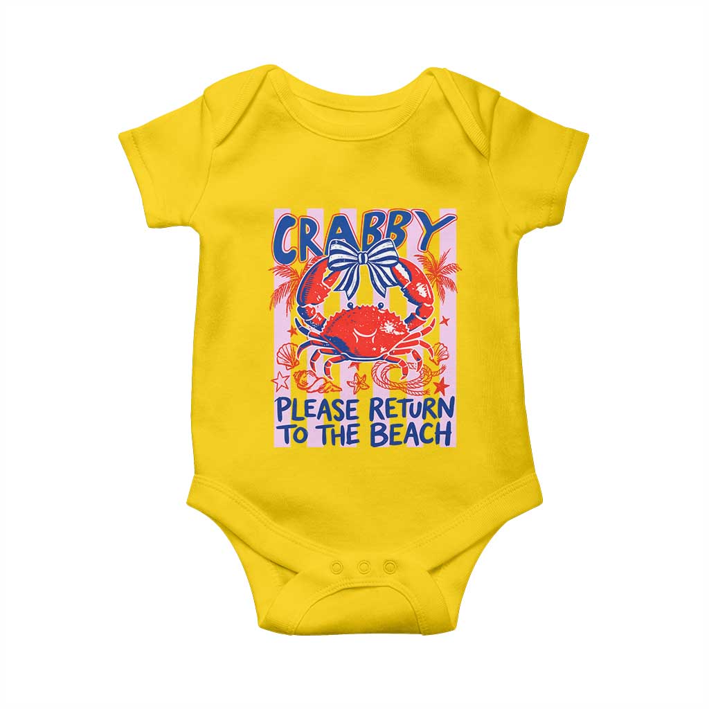 Summer Vacation Baby Onesie If Crabby Return To Beach Retro Graphic