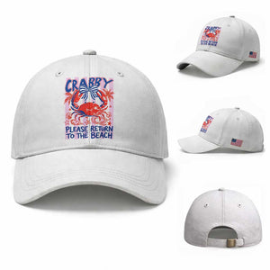 Summer Vacation Baseball Cap If Crabby Return To Beach Retro Graphic