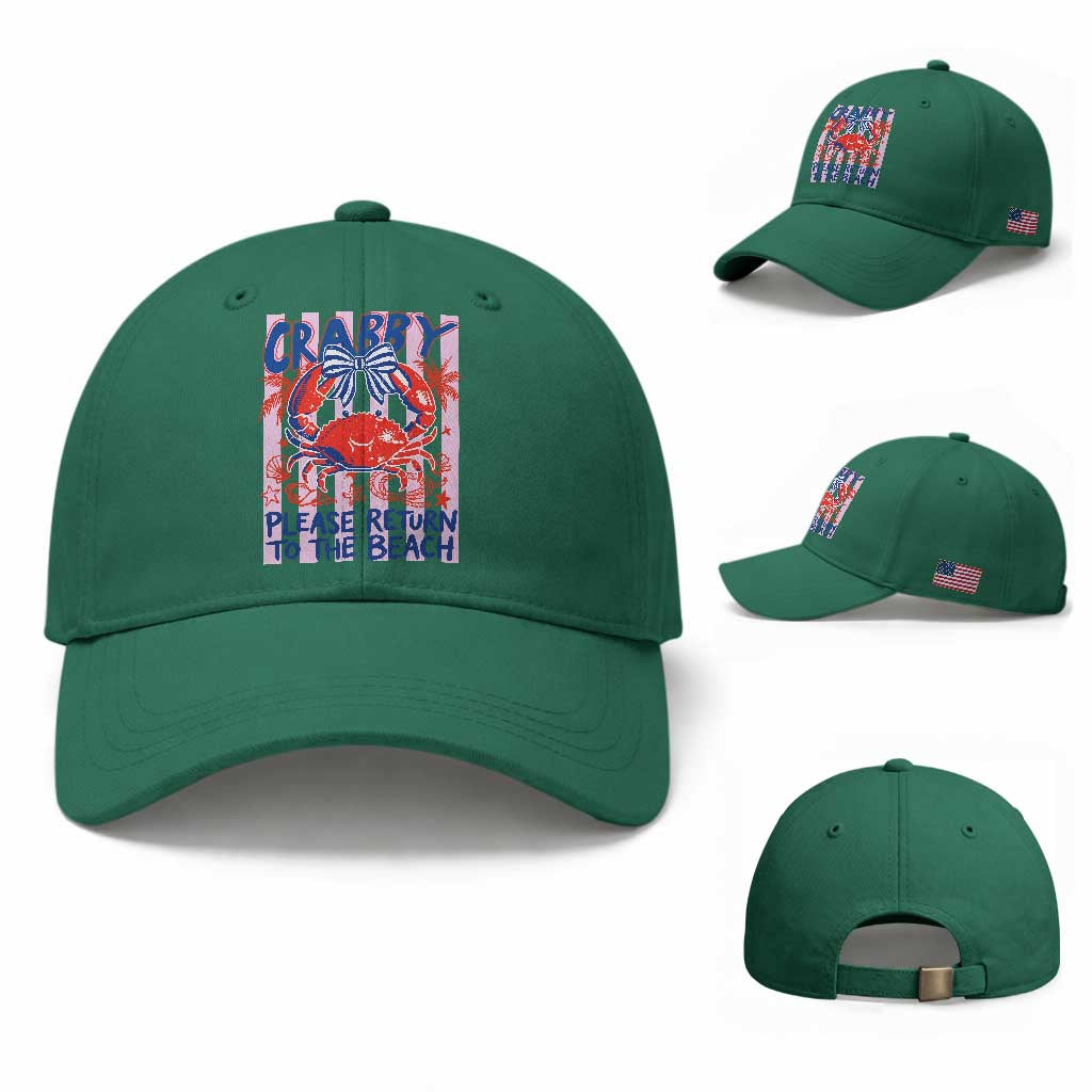 Summer Vacation Baseball Cap If Crabby Return To Beach Retro Graphic