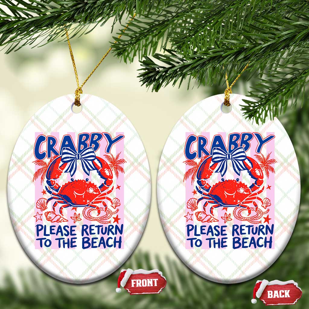 Summer Vacation Ceramic Ornament If Crabby Return To Beach Retro Graphic