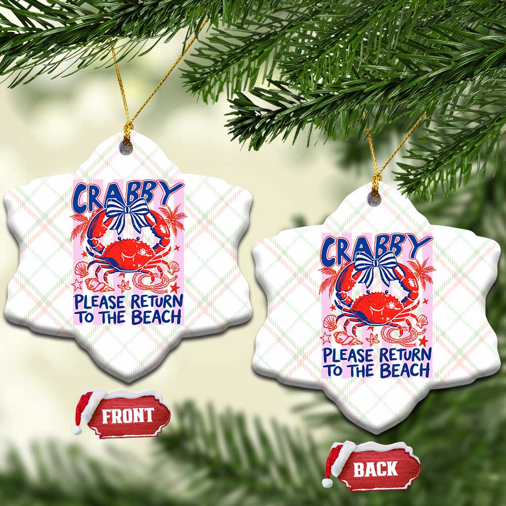 Summer Vacation Ceramic Ornament If Crabby Return To Beach Retro Graphic