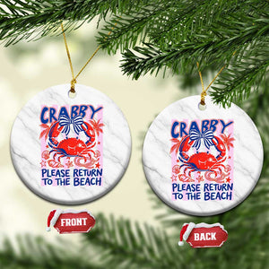 Summer Vacation Ceramic Ornament If Crabby Return To Beach Retro Graphic