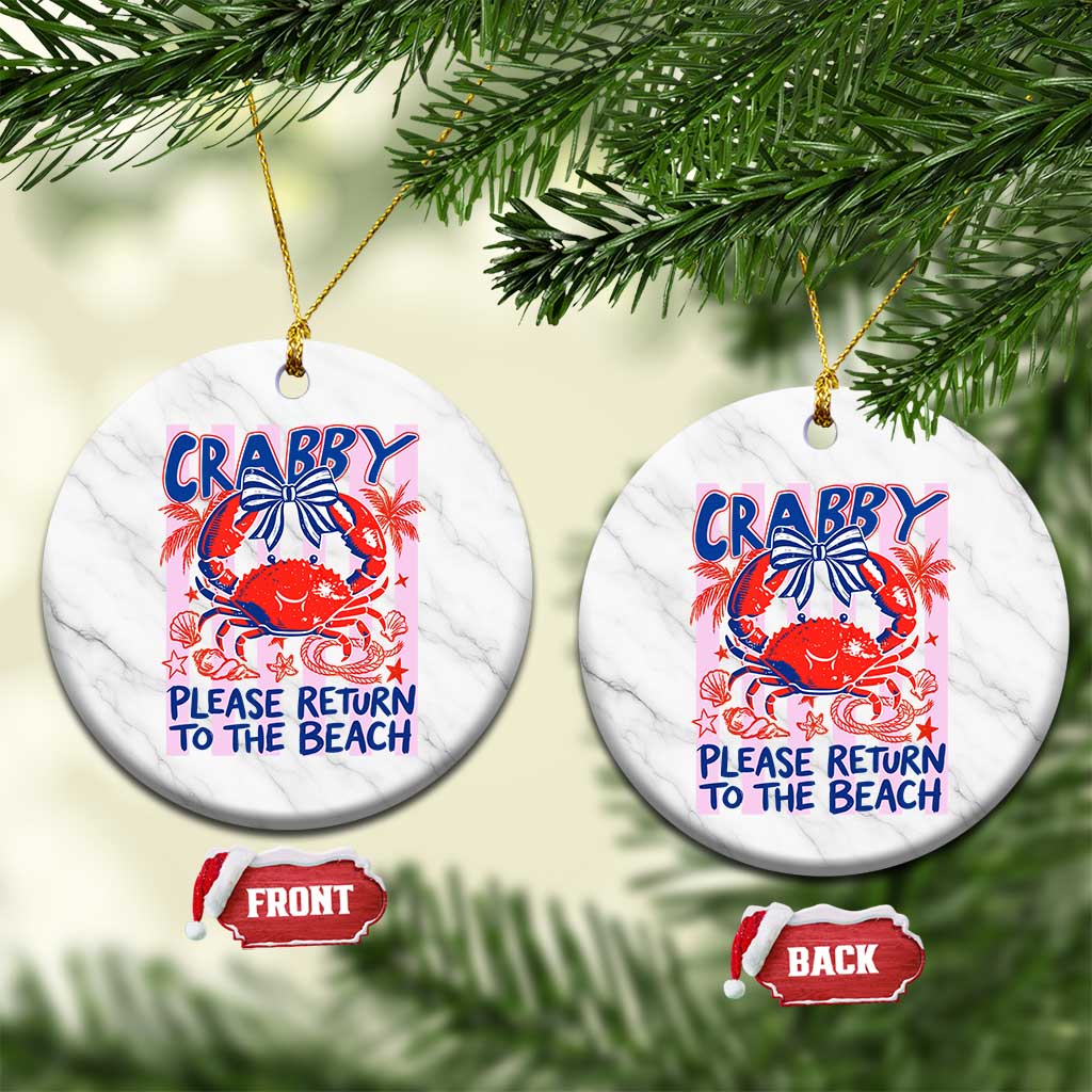 Summer Vacation Ceramic Ornament If Crabby Return To Beach Retro Graphic TS10 1pc White Marble Print Your Wear
