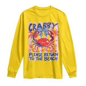 Summer Vacation Long Sleeve Shirt If Crabby Return To Beach Retro Graphic