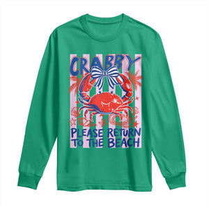 Summer Vacation Long Sleeve Shirt If Crabby Return To Beach Retro Graphic