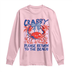 Summer Vacation Long Sleeve Shirt If Crabby Return To Beach Retro Graphic