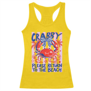 Summer Vacation Racerback Tank Top If Crabby Return To Beach Retro Graphic