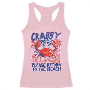 Summer Vacation Racerback Tank Top If Crabby Return To Beach Retro Graphic