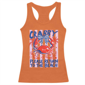 Summer Vacation Racerback Tank Top If Crabby Return To Beach Retro Graphic