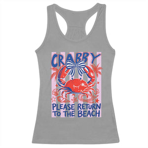 Summer Vacation Racerback Tank Top If Crabby Return To Beach Retro Graphic