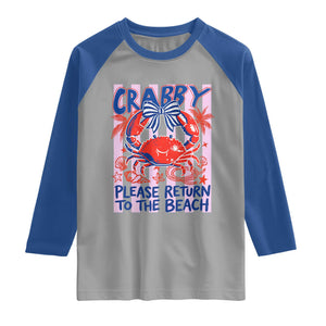 Summer Vacation Raglan Shirt If Crabby Return To Beach Retro Graphic
