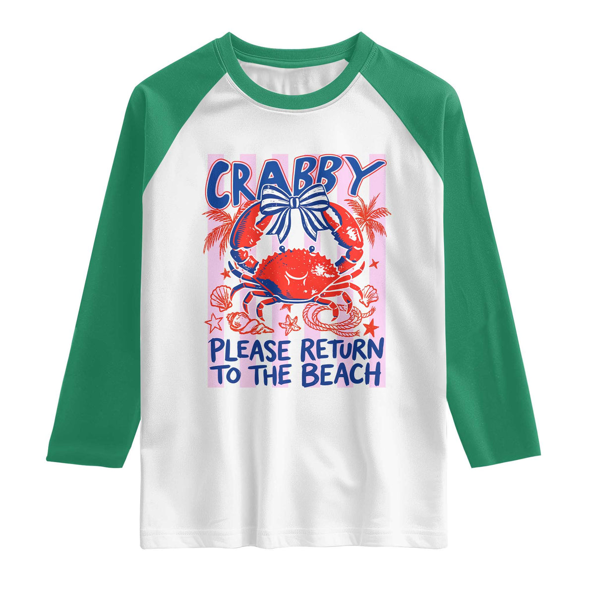 Summer Vacation Raglan Shirt If Crabby Return To Beach Retro Graphic