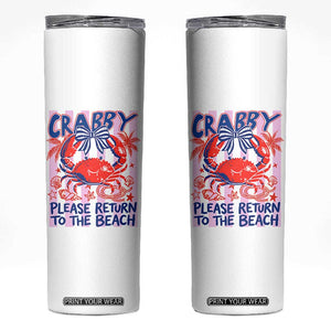 Summer Vacation Skinny Tumbler If Crabby Return To Beach Retro Graphic