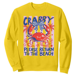 Summer Vacation Sweatshirt If Crabby Return To Beach Retro Graphic