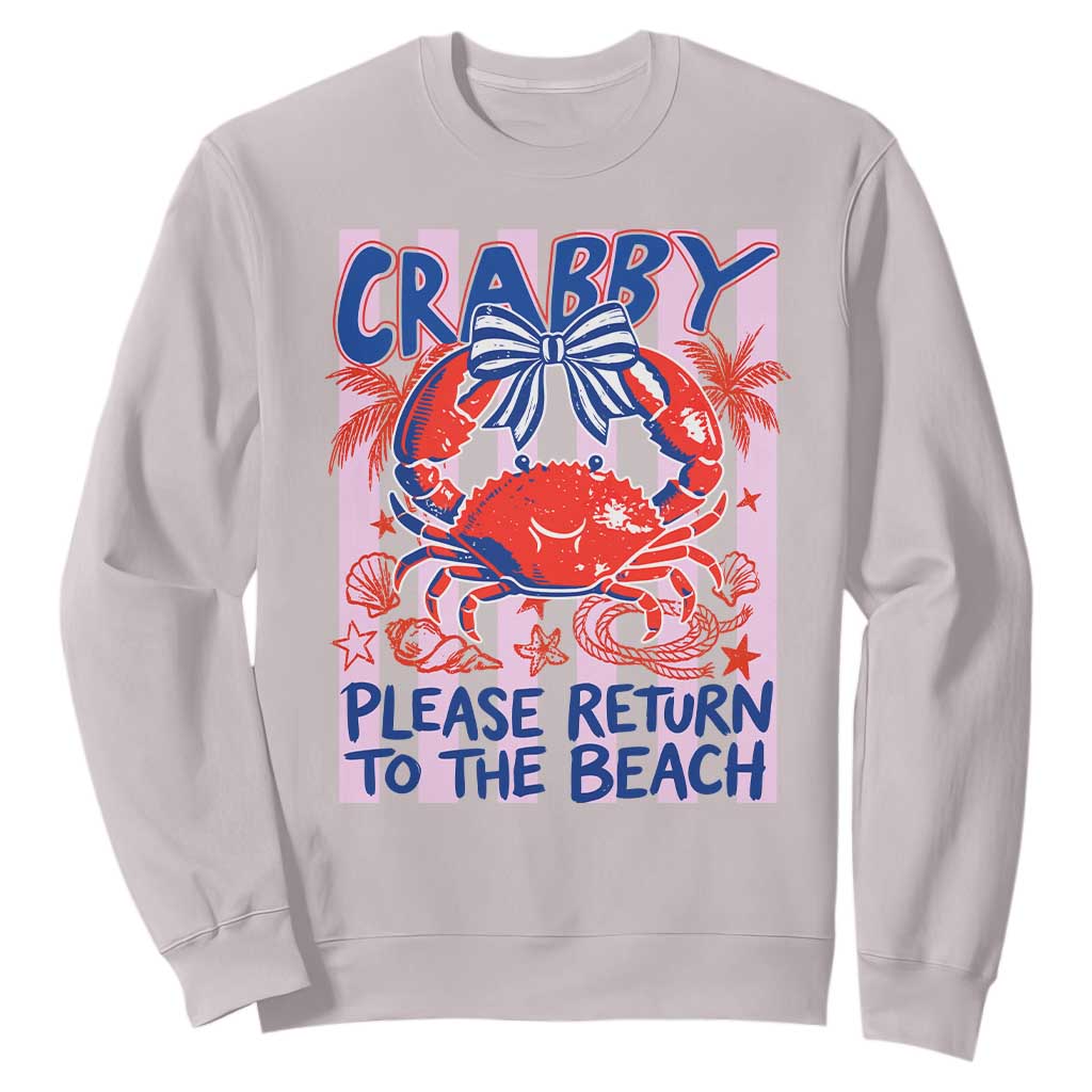 Summer Vacation Sweatshirt If Crabby Return To Beach Retro Graphic