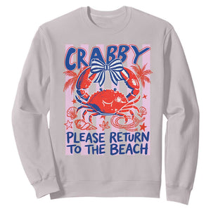 Summer Vacation Sweatshirt If Crabby Return To Beach Retro Graphic