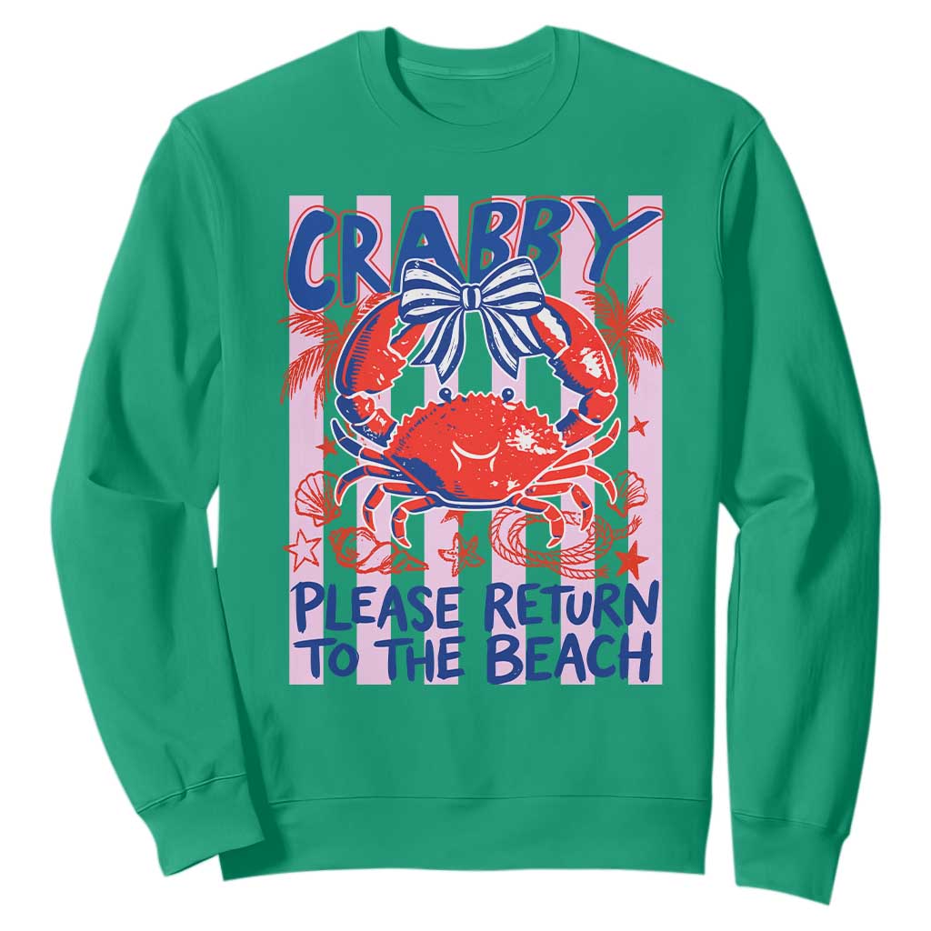 Summer Vacation Sweatshirt If Crabby Return To Beach Retro Graphic