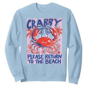Summer Vacation Sweatshirt If Crabby Return To Beach Retro Graphic