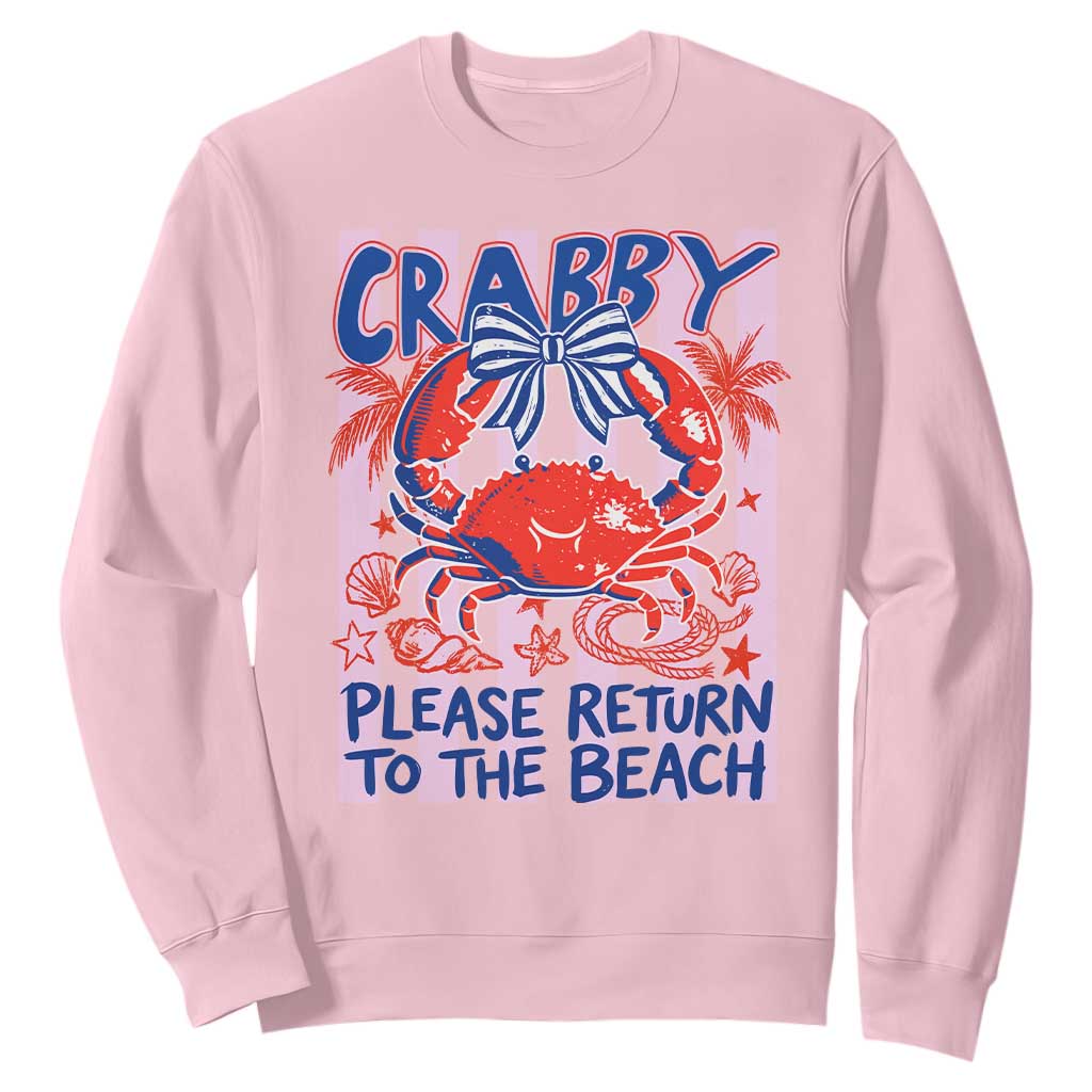 Summer Vacation Sweatshirt If Crabby Return To Beach Retro Graphic