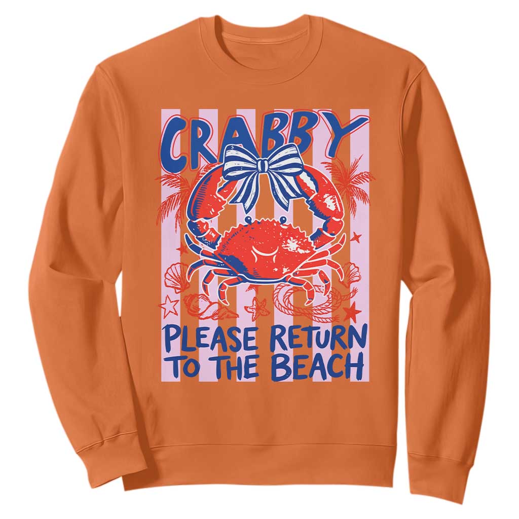 Summer Vacation Sweatshirt If Crabby Return To Beach Retro Graphic