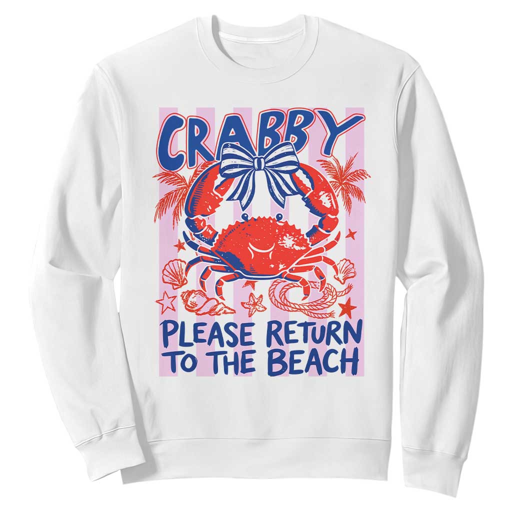Summer Vacation Sweatshirt If Crabby Return To Beach Retro Graphic